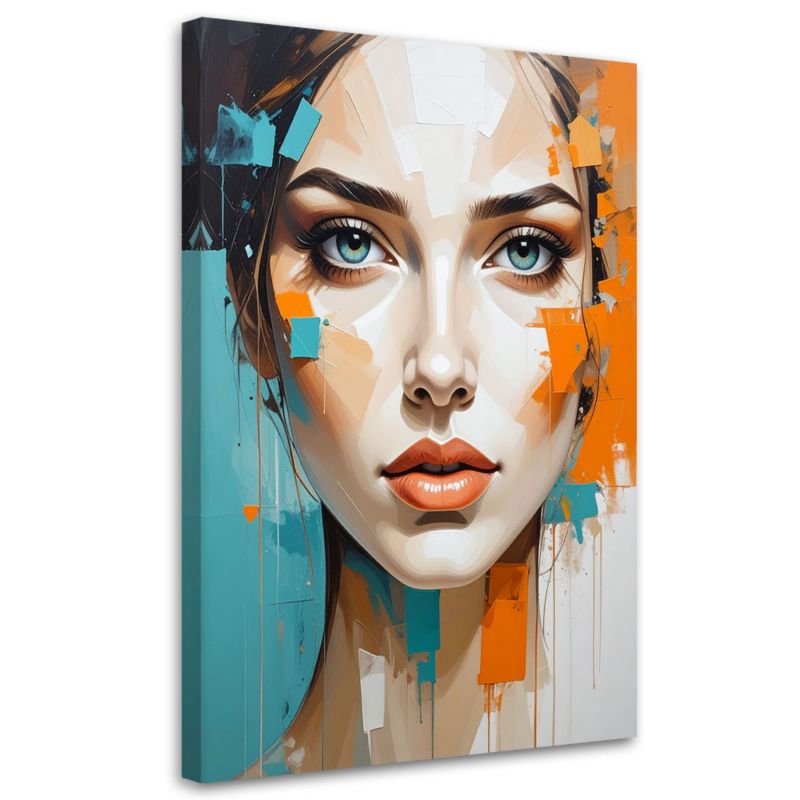 Obraz do salonu sypialni Feeby Kobieta Portret Abstrakcja Kolorowa 80x120cm 1szt