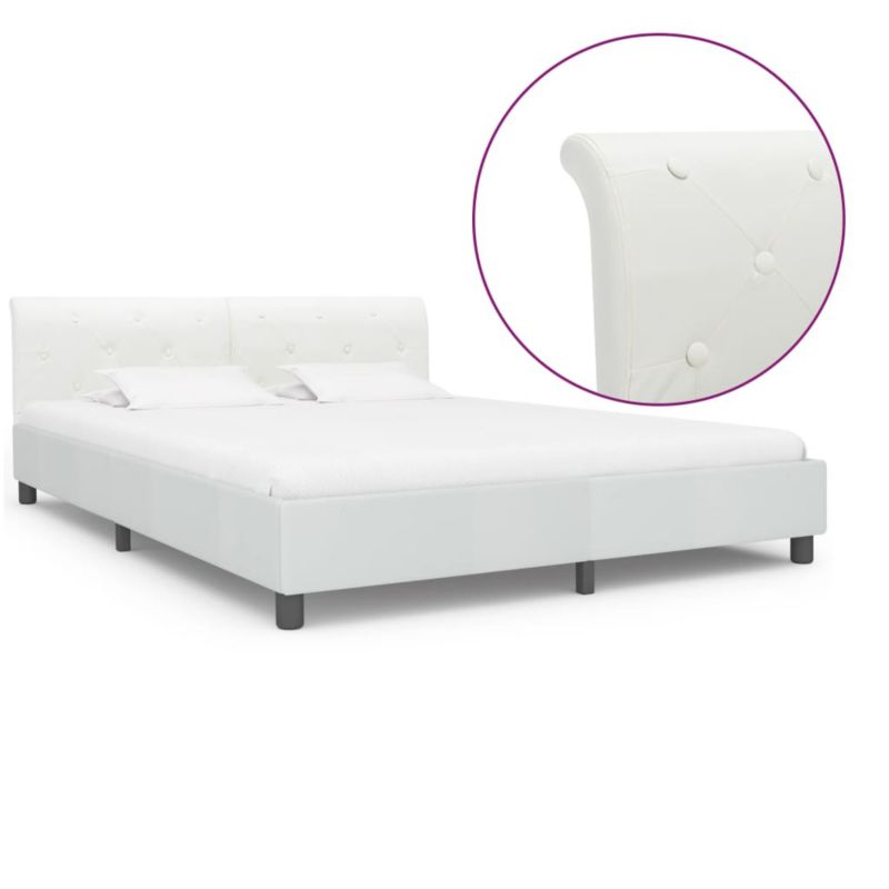 Łóżko tapicerowane WaszeMeble 180x200 cm Biały MDF WM-284875 1 szt.