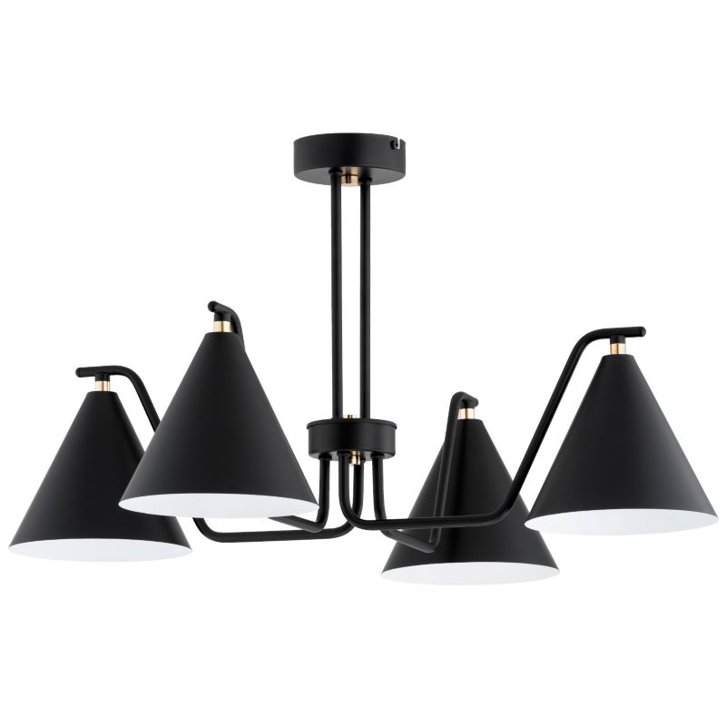Lampa wisząca klosze stożki Alfa ATLAS czarna 4xE27x15W IP20 wym:36x68x68cm - 1 szt.