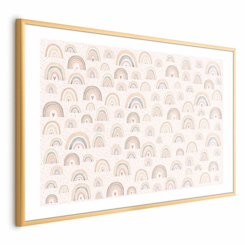 Plakat Artgeist Tęcze i serca 30x21 cm z ramą złotą 1 szt