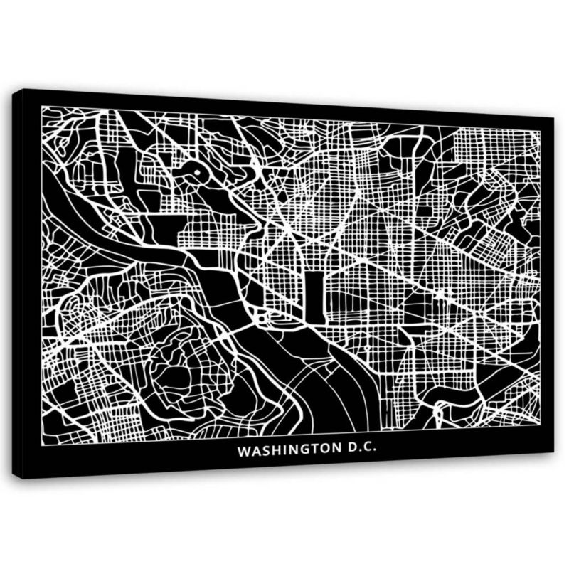 Obraz na płótnie Feeby Waszyngton - plan miasta 90x60cm 1szt
