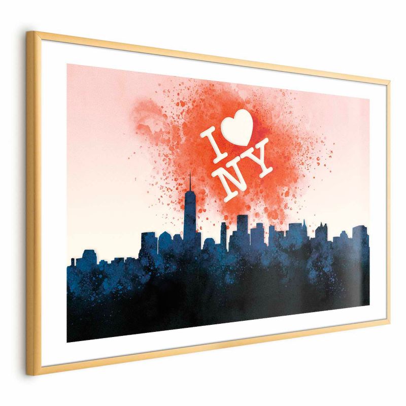 Plakat Artgeist I love NY 60x40 cm z ramą złotą 1 szt