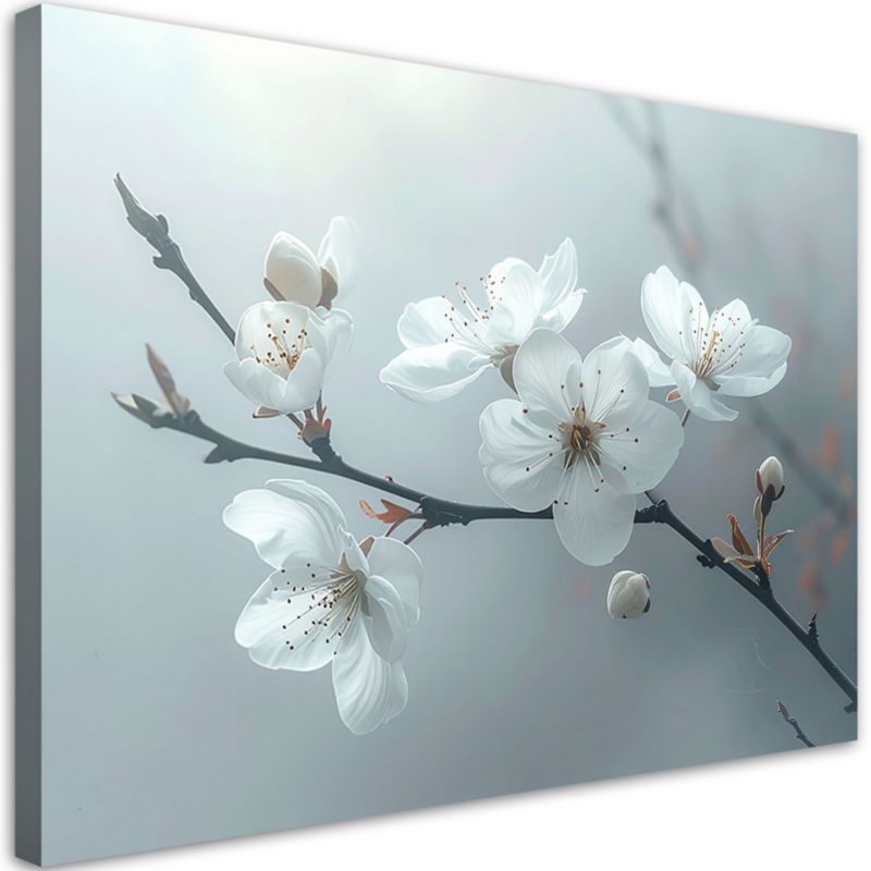 Obraz do salonu sypialni kuchni biura spa loftu Feeby Gałązka kwiaty 90x60cm 1szt