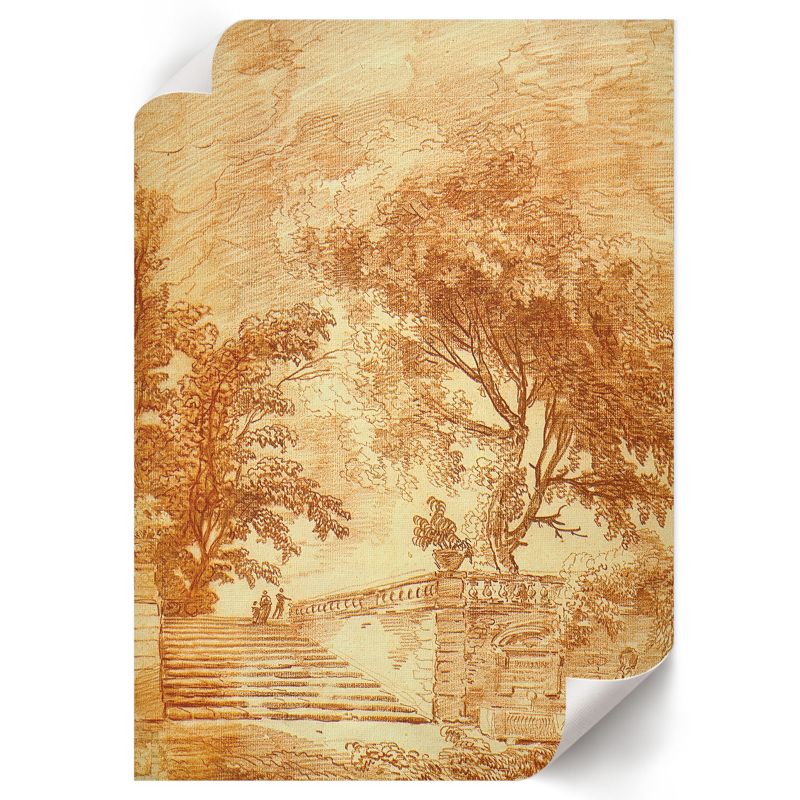 Wydruk Na Płótnie ArtPrintCave 21x29,7 cm Krajobraz ze schodami Giovanni Battista Piranesi 1 szt.