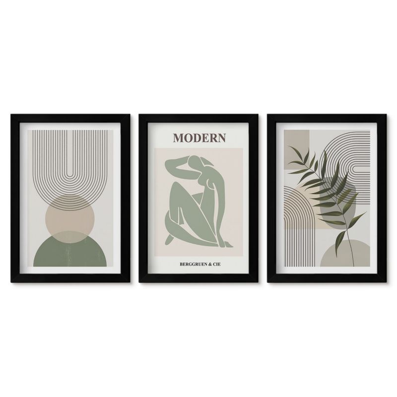 Komplet obrazów czarna rama Tulup 20x30 cm Stylowe grafiki roślinne Małe obrazy do kuchni w ramie 1 kpl