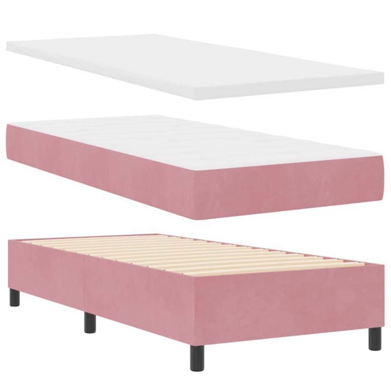 Łóżko z materacem WaszeMeble 100x200 cm Różowy aksamit WM-3344497 1 szt.