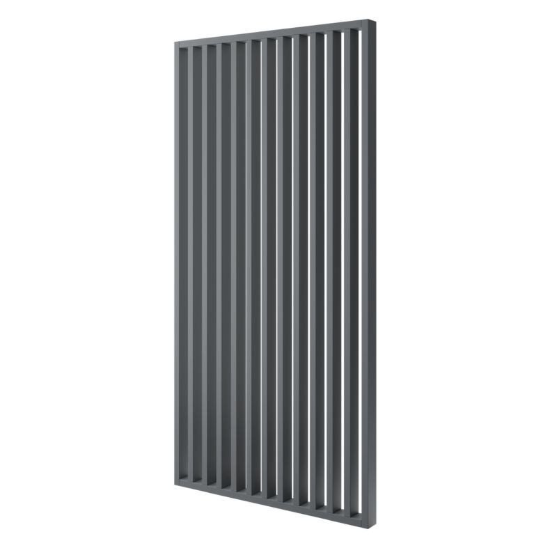 Ścianka z lameli - Gotowy zestaw - szerokość 211 cm pod kątem 45 - LAMELE3D - Grafit Mat (RAL7015) - 1 szt.