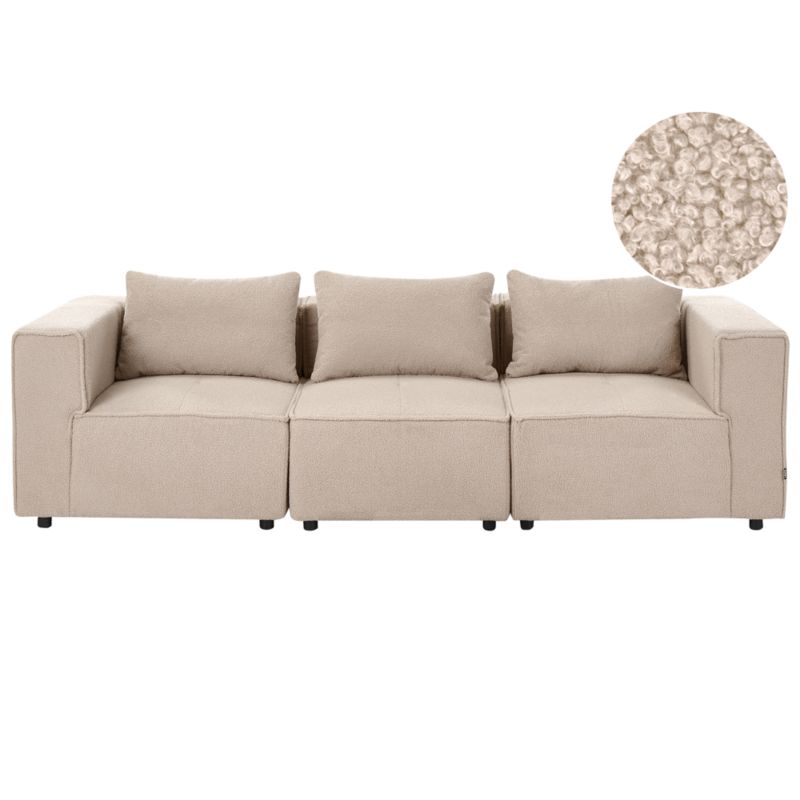Sofa modułowa dla 3 osób Axebo Beżowy Boucle 1 kpl