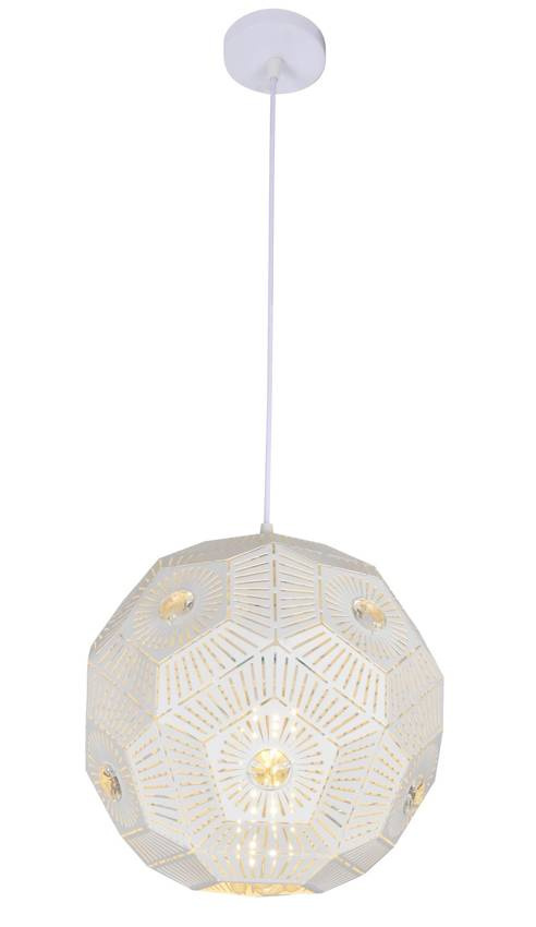 Biała lampa wisząca sufitowa regulowana do salonu EUPHORIA metal 1xE27