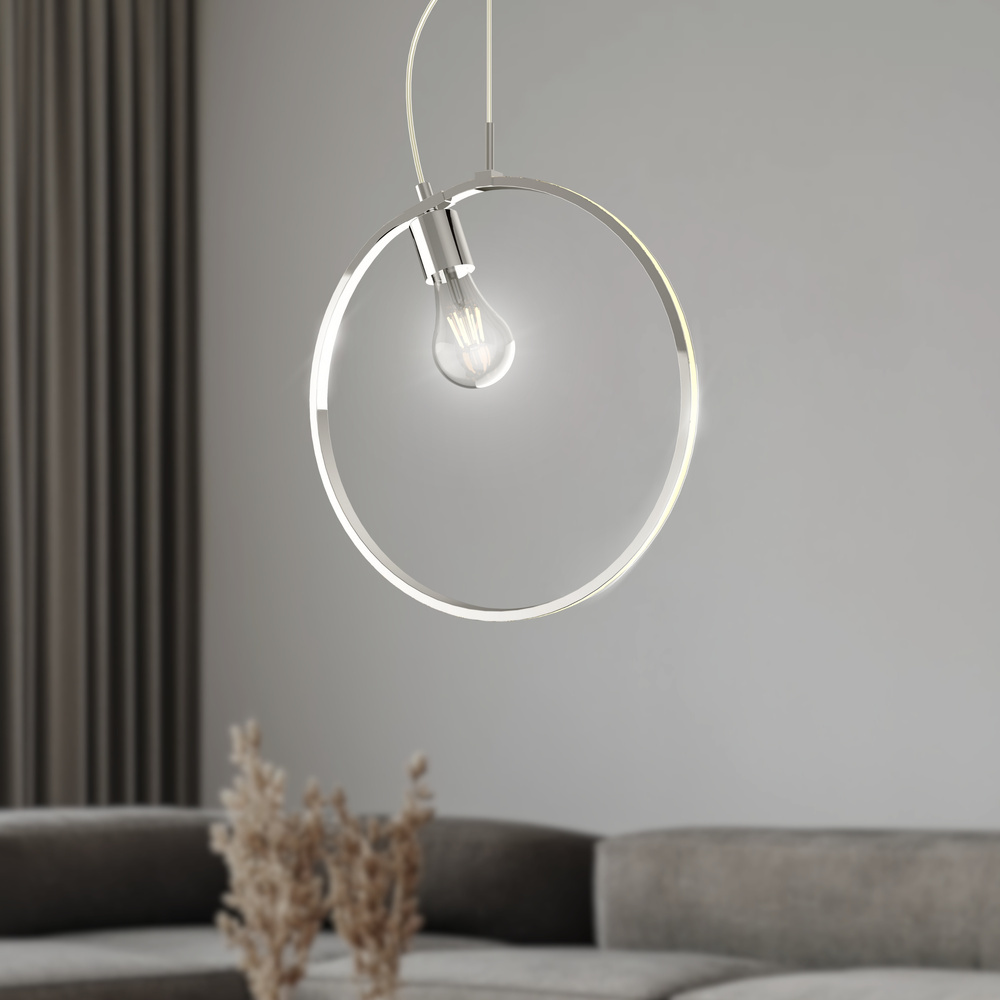 Srebrna lampa wisząca LED 4000K z regulacją wysokości SKIROS