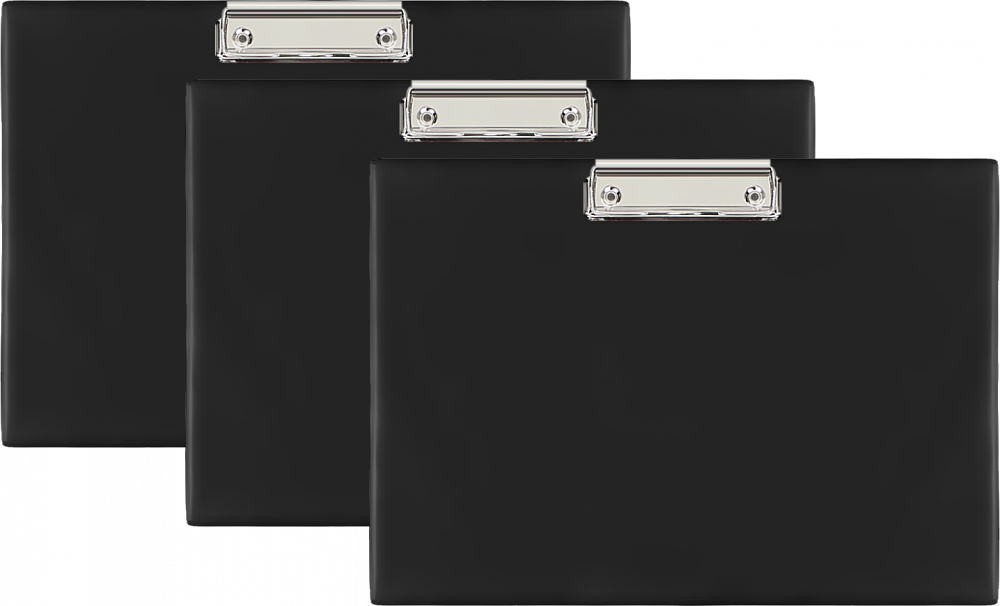 3x Clipboard D. Rect, A4, poziomy, czarny