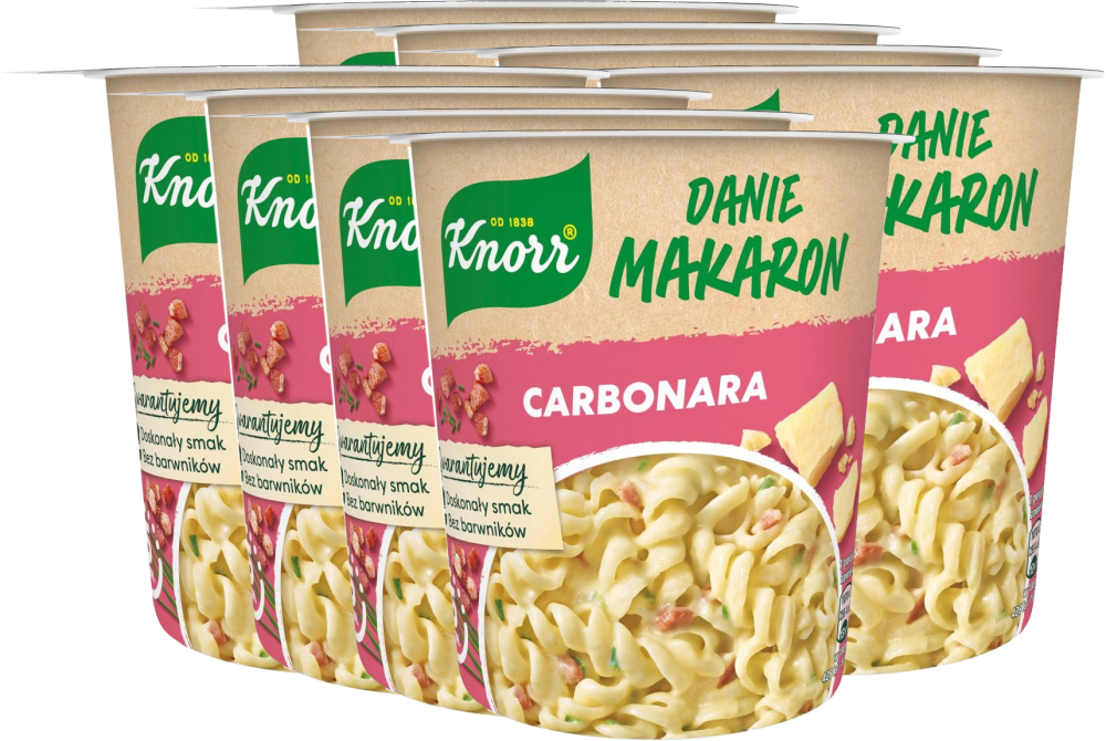 8x Danie w kubku Knorr Danie Makaron, carbonara, 55g