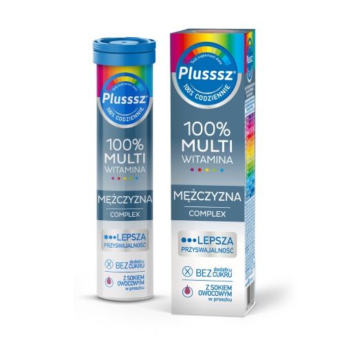 Plusssz 100% multiwitamina mężczyzna complex, 20 tabletek musujących