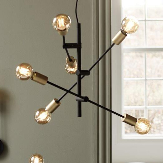 Nordlux Josefine lampa wisząca 6x28W czarny mat/mosiądz 48933003