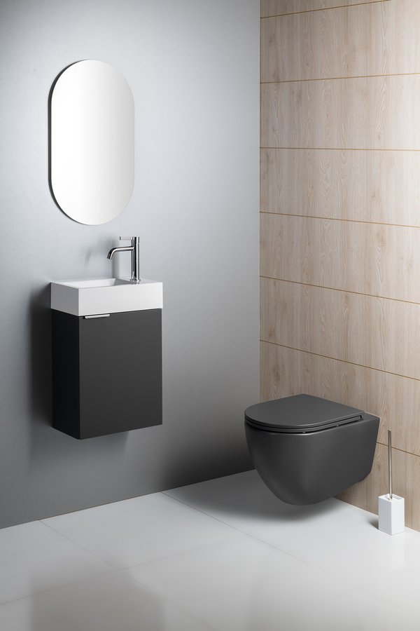 Isvea Infinity miska WC wisząca bez kołnierza antracyt mat 10NF02004-2C