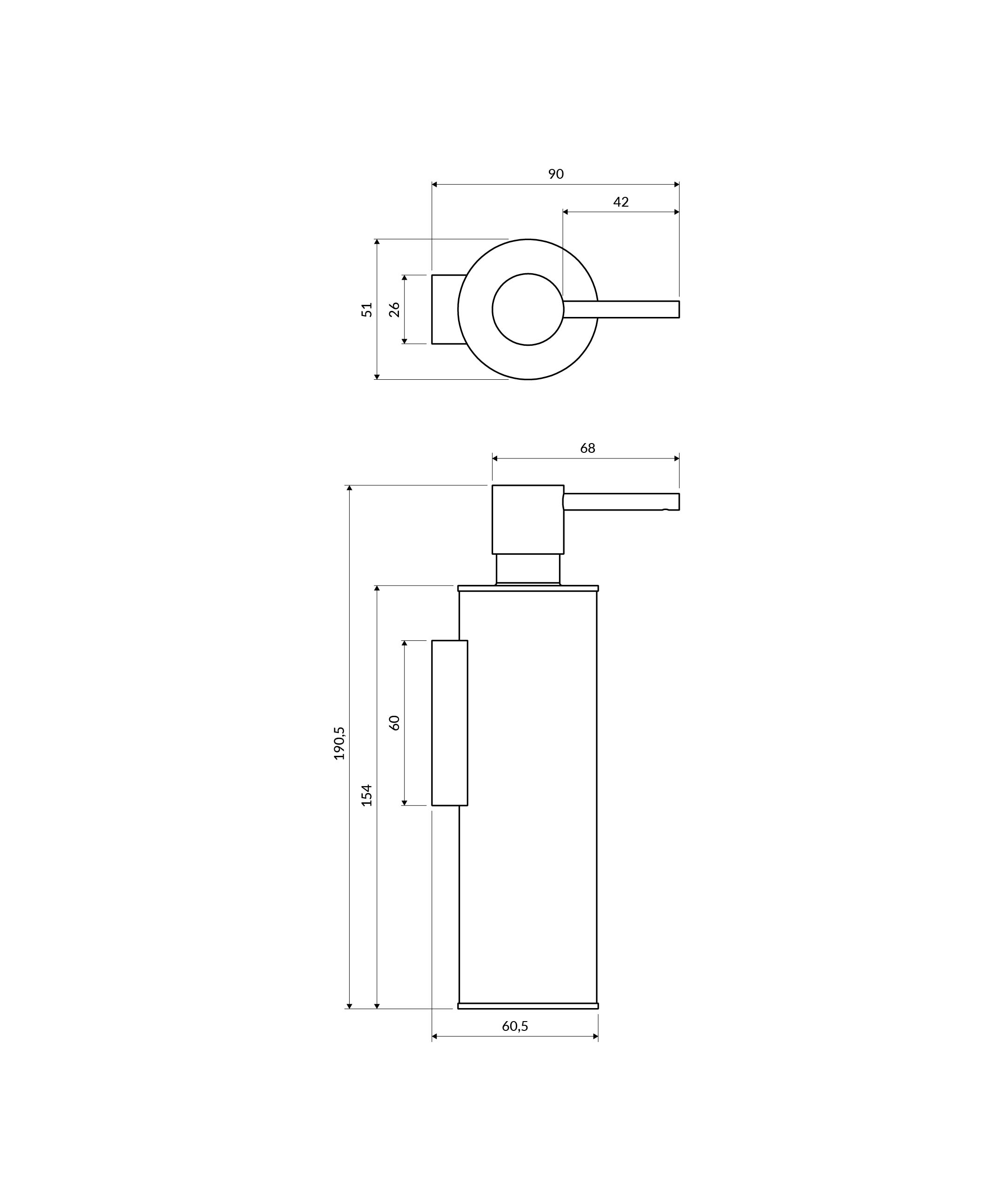 Omnires Modern Project dozownik do mydła 150 ml biały mat MP60721WM