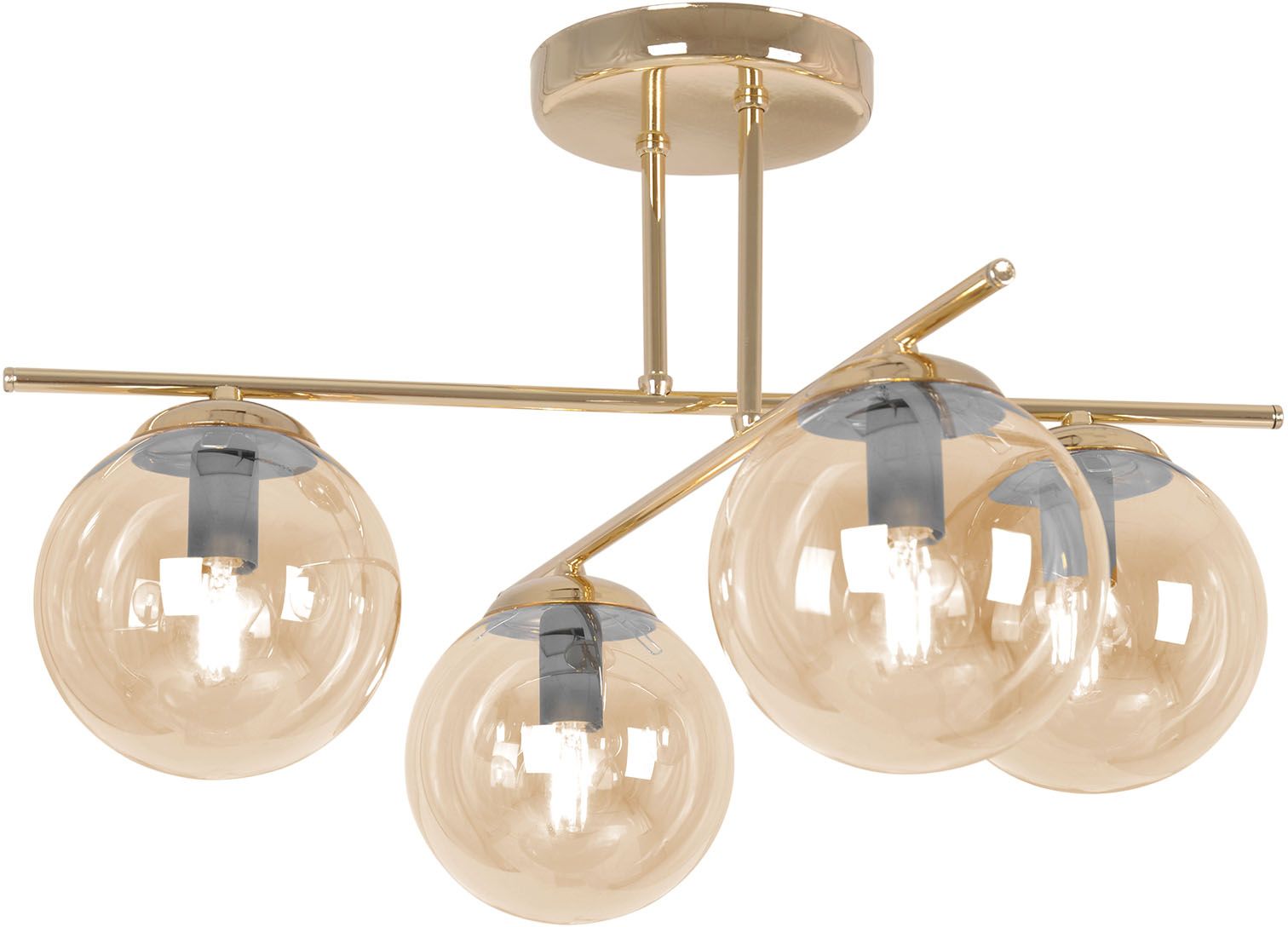 Kaja Grand lampa podsufitowa 4x10 W złota-bursztynowa K-5413 - Wysyłka w 24h