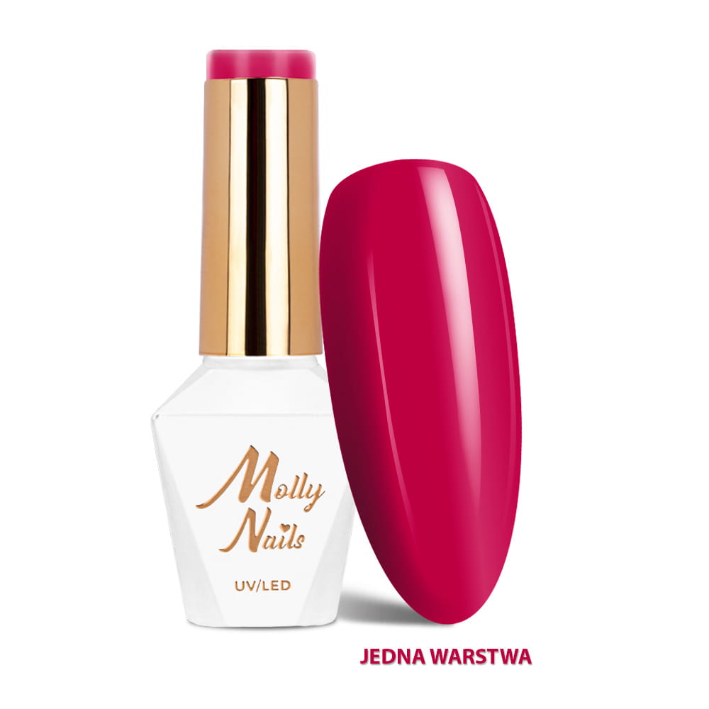Lakier hybrydowy LED/UV Gel Polish Sorbet Nr 298 Raspberry Punch Molly Nails HEMA/Di-HEMA Free 8g
