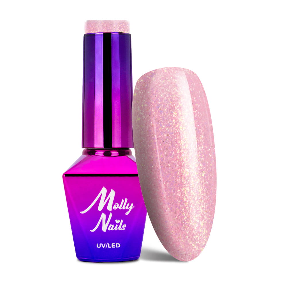 Lakier hybrydowy LED/UV Gel Polish Molly Nails Bling it on! Nr 502 Frozen Rose 8g