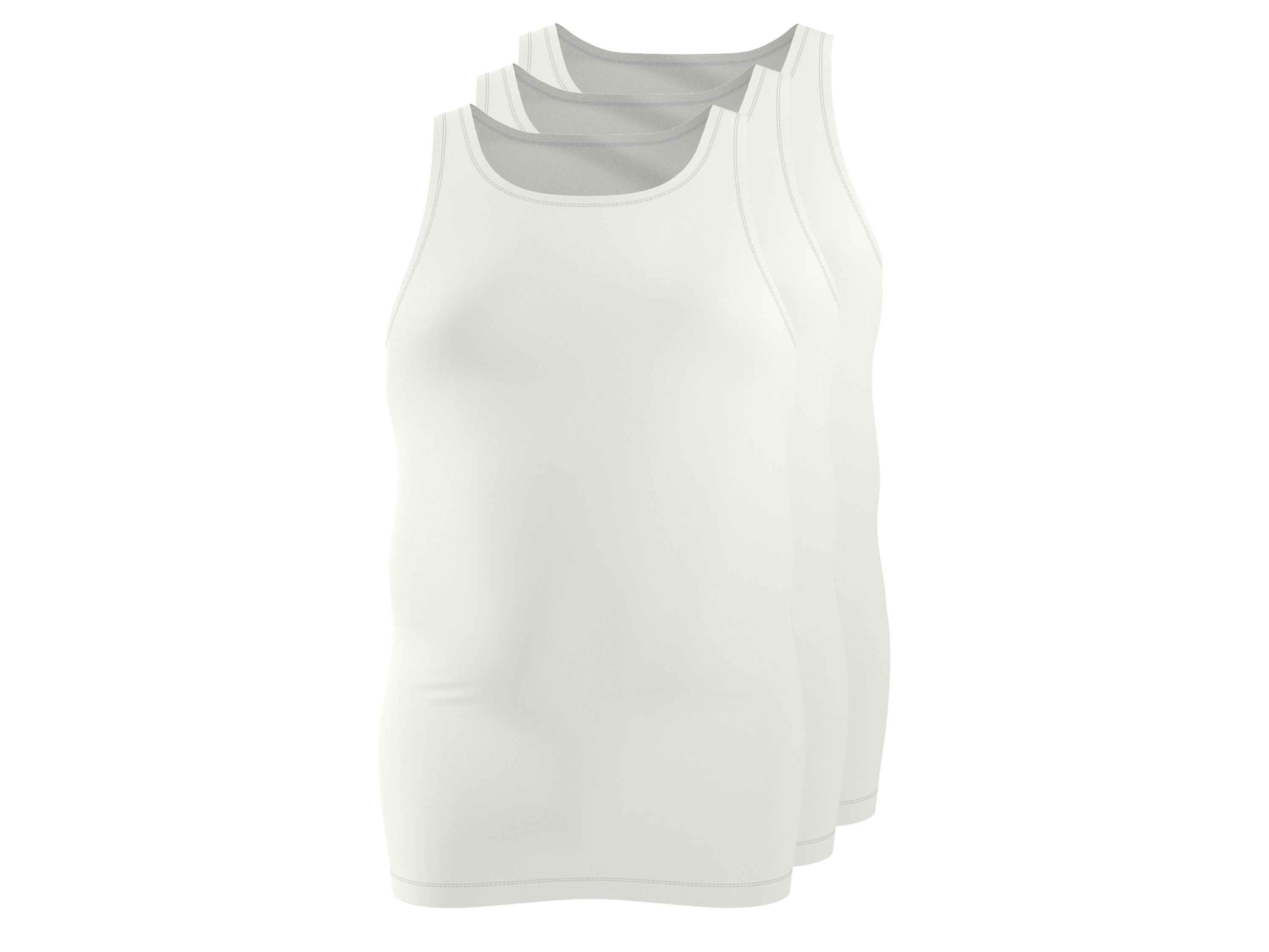 esmara Men Podkoszulki prążkowane męskie z bawełny, 3 sztuki Biały, 10/4Xl