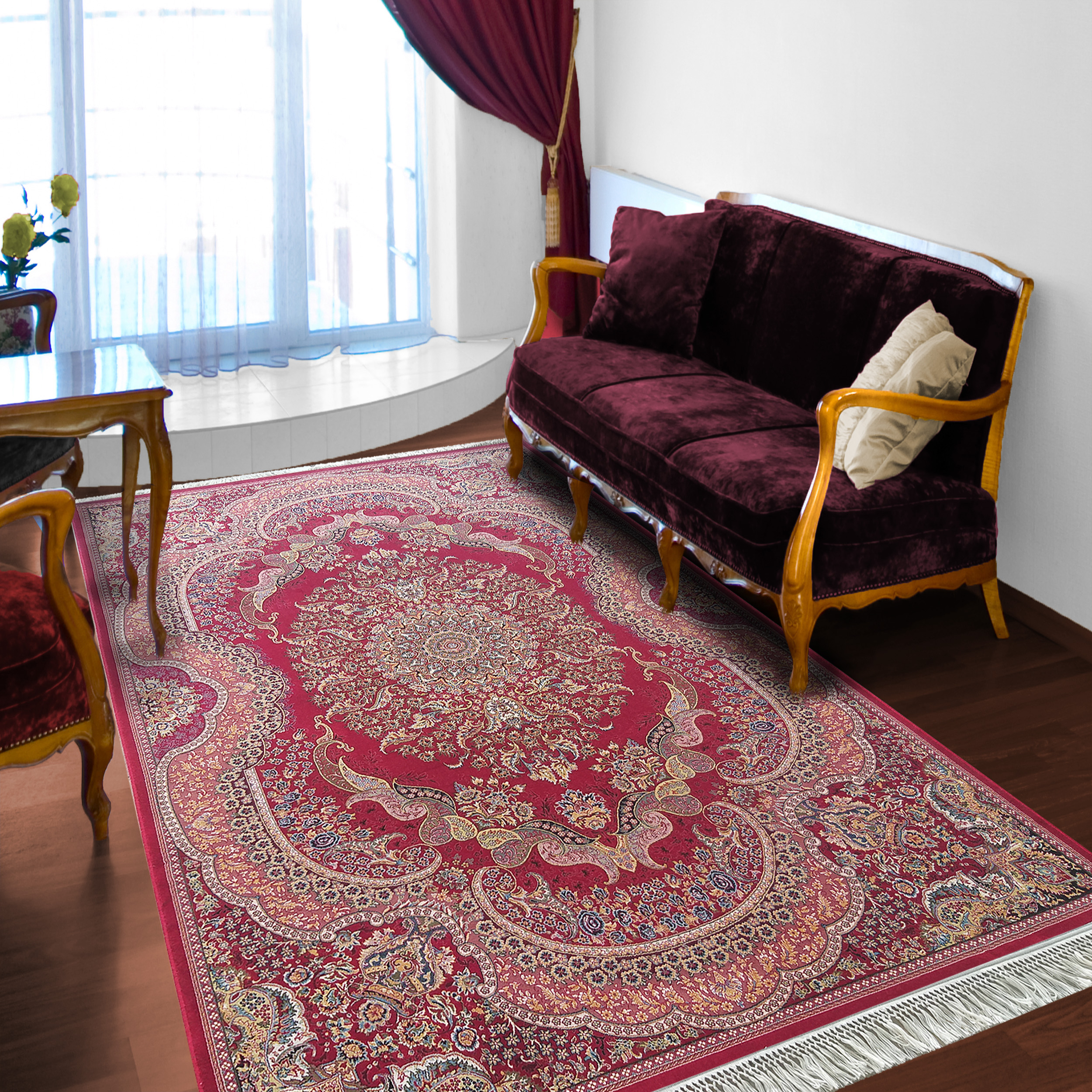 Dywan - 200 x 300 cm - Czerwony - Ekskluzywny - Dywanopol