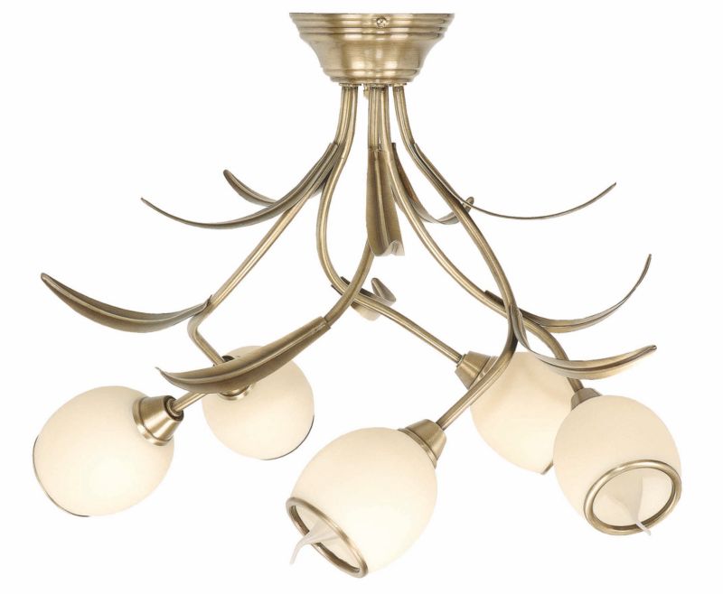 Lampa wisząca EDYLIT 5xE14 złota ecru żyrandol klasyczny retro MARKOS ECRU 150P 1 szt.