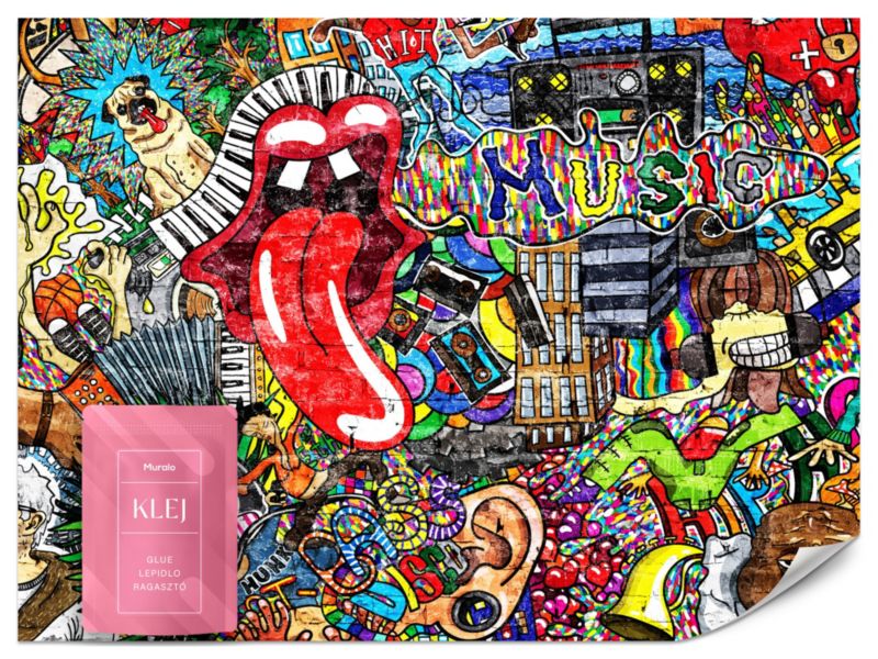 Fototapeta Muralo Graffiti Abstrakcja Malunek Ścienny Do Pokoju Młodzieżowego 400x280 cm 1szt.