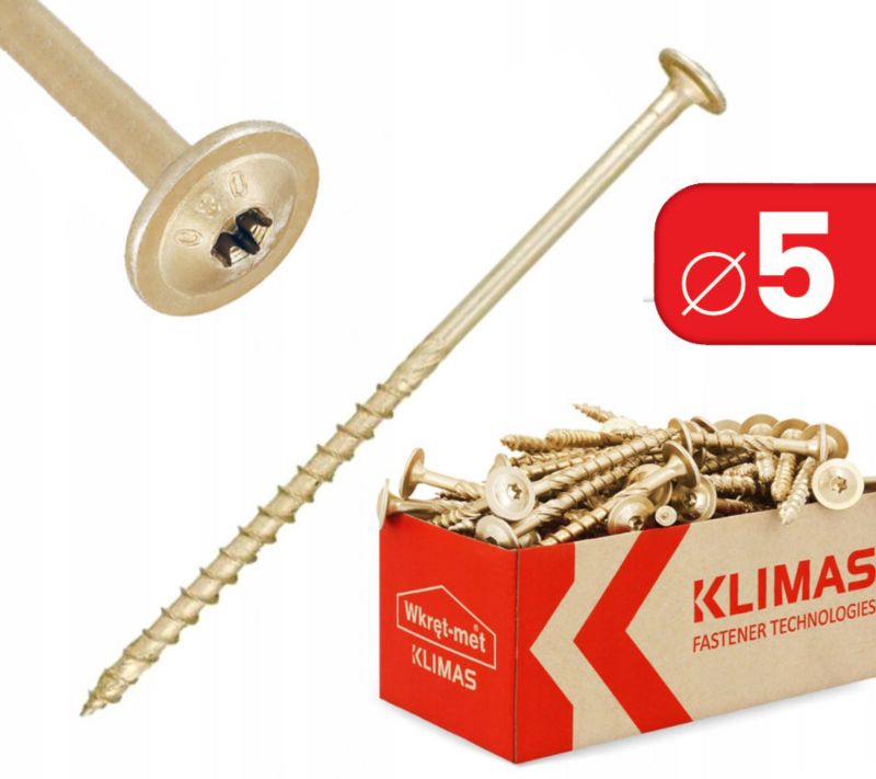 Wkręty Do Drewna Klimas 5X40mm Torx, Ciesielskie, Łeb Talerzowy 400 Szt.