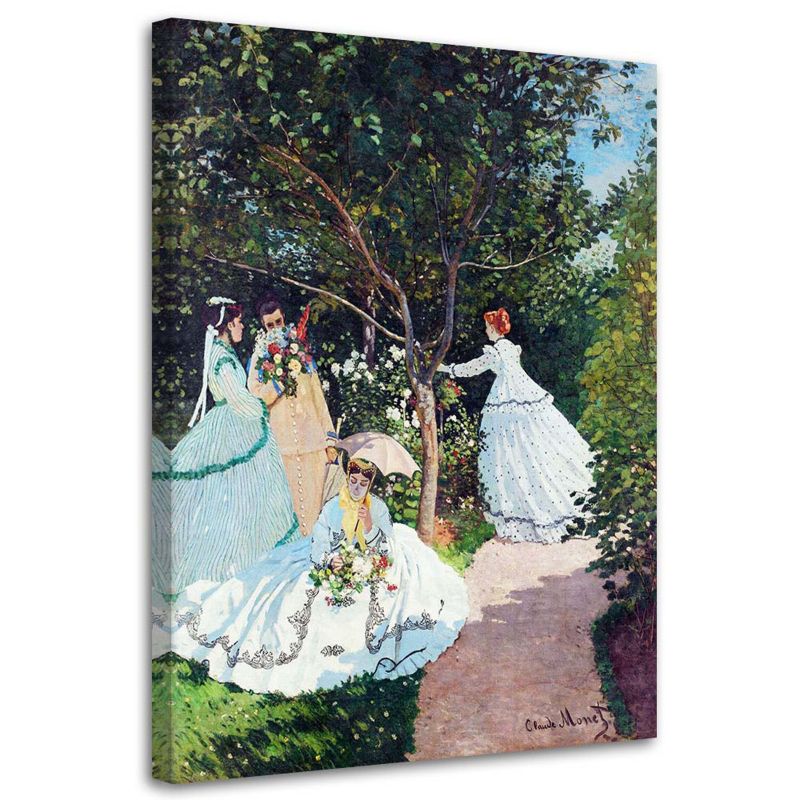 Obraz na płótnie Feeby Kobiety w ogrodzie - C. Monet reprodukcja 40x60cm 1szt