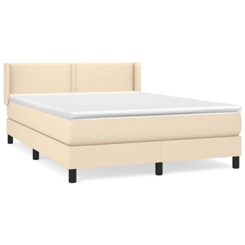 Łóżko z materacem WaszeMeble 135x190 cm Kremowy tkanina WM-3129630 1 szt.