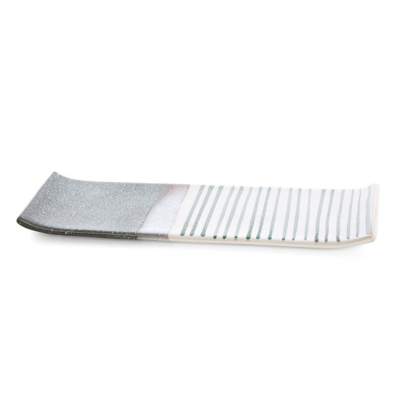 Patera ceramiczna Eurofirany 39 x 12 x 3 cm biała popielata 1 szt.