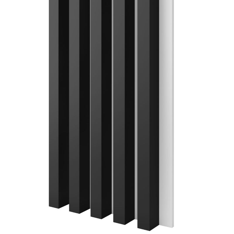 Lamele 3x4cm na białej płycie MDF LAMELE3D czarny mat 1 szt