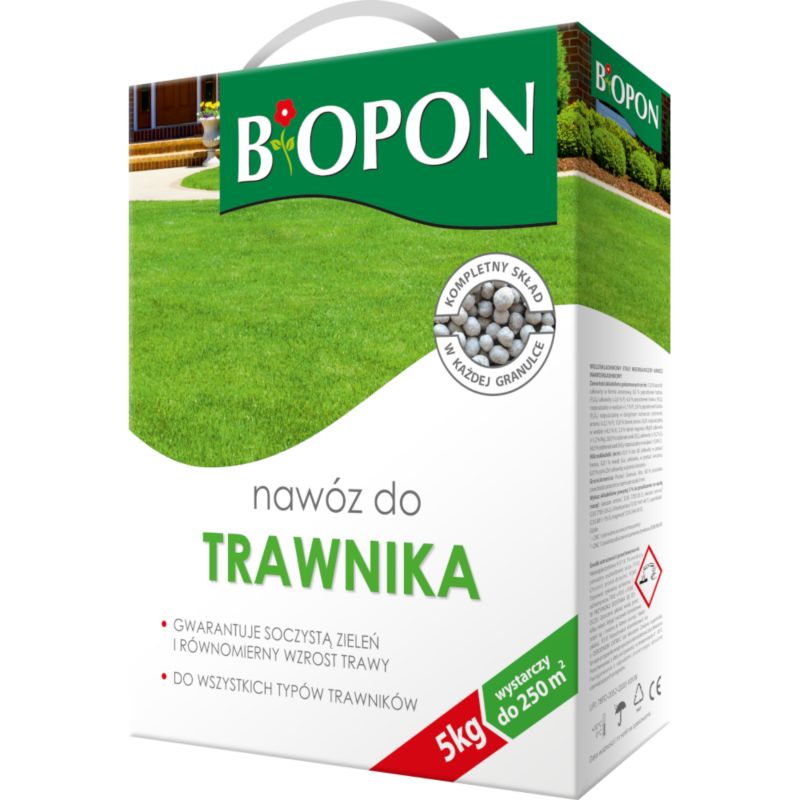 Nawóz Do Trawnika Biopon Granulat W Kartonie Z Uchwytem 5 kg 1szt.