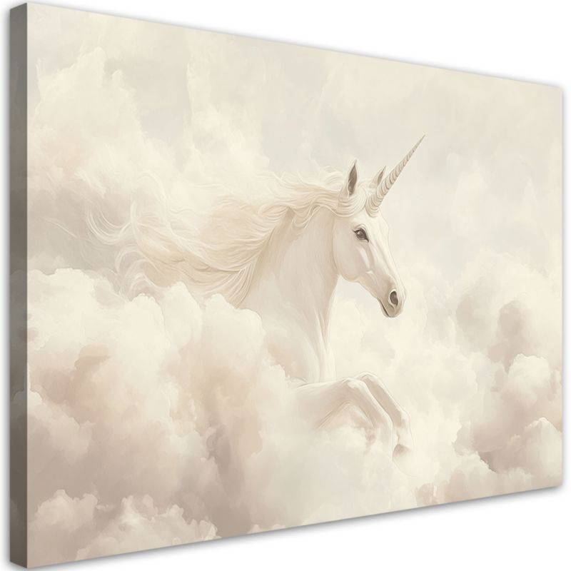 Obraz dziecięcy na ścianę Feeby Jednorożec w beżowych chmurach 100x70cm 1szt