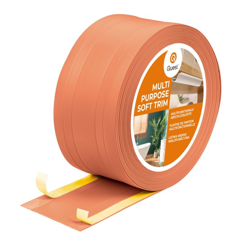 Listwa wykończeniowa samoprzylepna 2w1 PCV 110mm QUEST, maskująca elastyczna listwa podłogowa - ceglany, 5 m, 1 szt.