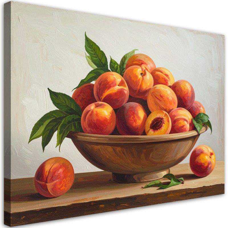Obraz do kuchni jadalni restauracji Feeby Brzoskwinie owoce natura 100x70cm 1szt