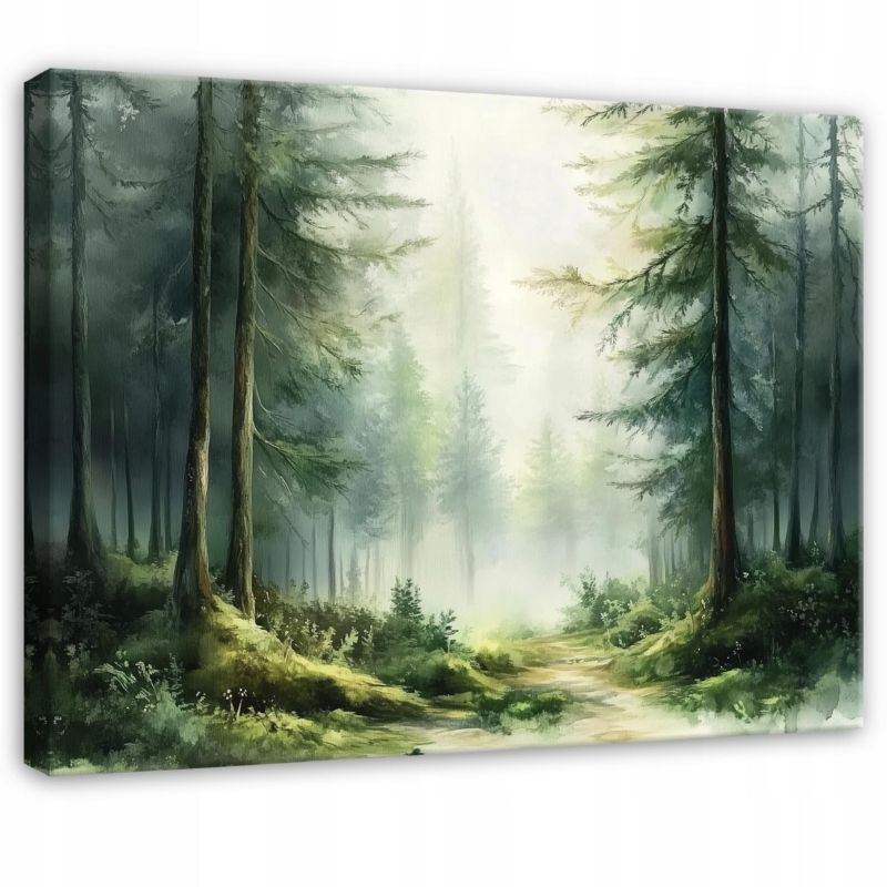 Obraz Las Drzewa Natura Do Sypialni Salonu Na Płótnie Canvas WALLARENA 60x40 cm Dekoracja Ścienna 1 szt.