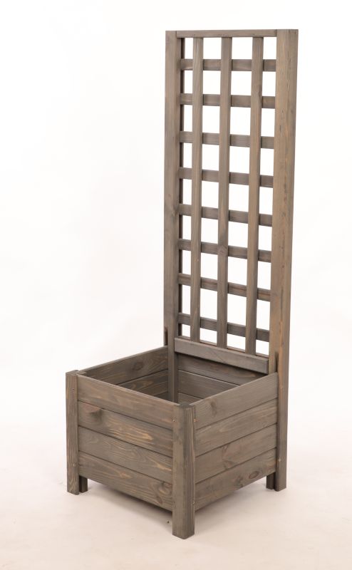 Pergola drewniana MODO24 z donicą na nogach 116x40x40 cm impregnacja szara 1 szt.