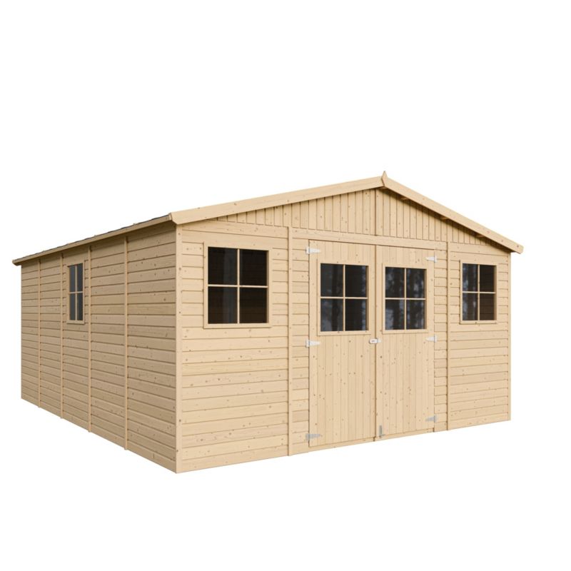 Drewniany domek ogrodowy i podłoga Timbela M333M333G 20 m² konstrukcja panelowa drewno naturalne grubość deski 17 mm 1 szt.