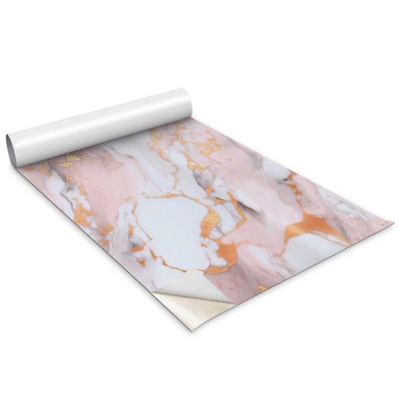 Folia Samoprzylepna Do Mebli Wallfluent 100x50 cm Pastelowy różowy marmur Matowa Okleina Dekoracyjna 1 rol.