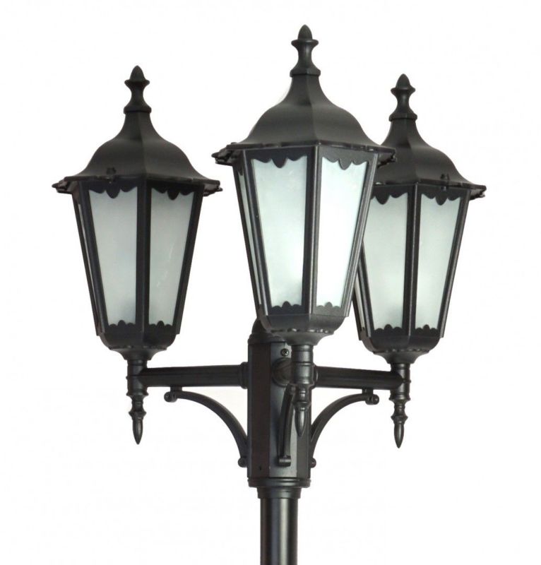 Latarnia ogrodowa SU-MA Retro czarna 3 x E27 x IP43 wym: 295 x 63 x 58 cm - 1 szt.
