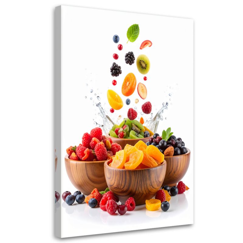 Obraz do kuchni jadalni Feeby Kolorowe owoce w miskach 40x60cm 1szt
