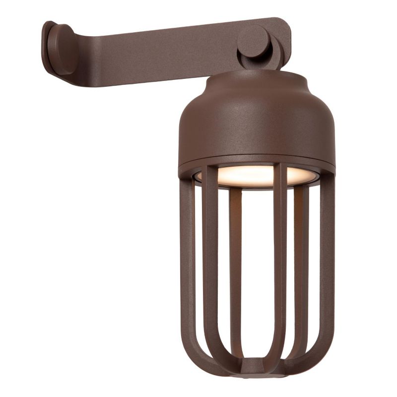 Kinkiet zewnętrzny CCT dotykowy akumulatorowy Lucide WELLS rdzawy LED 5W 2700/4000K 140lm IP54 wym:22,2x10x10cm - 1 szt.