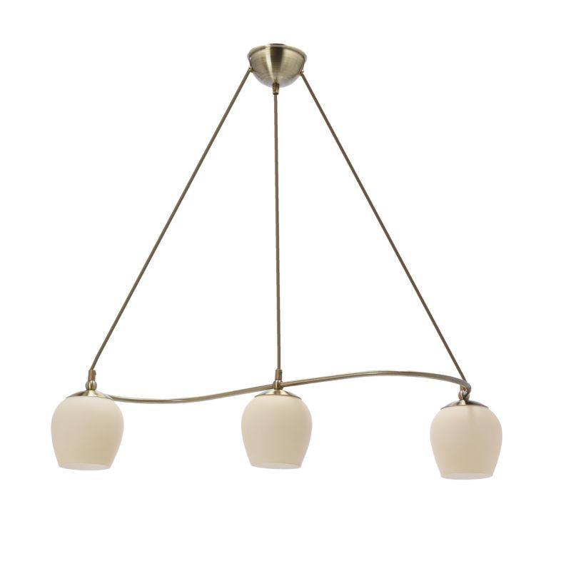 Lampa sufitowa kremowe klosze Candellux Serano mosiężno-złota 3xE27x60W IP20 wym:105x77x25cm - 1 szt.