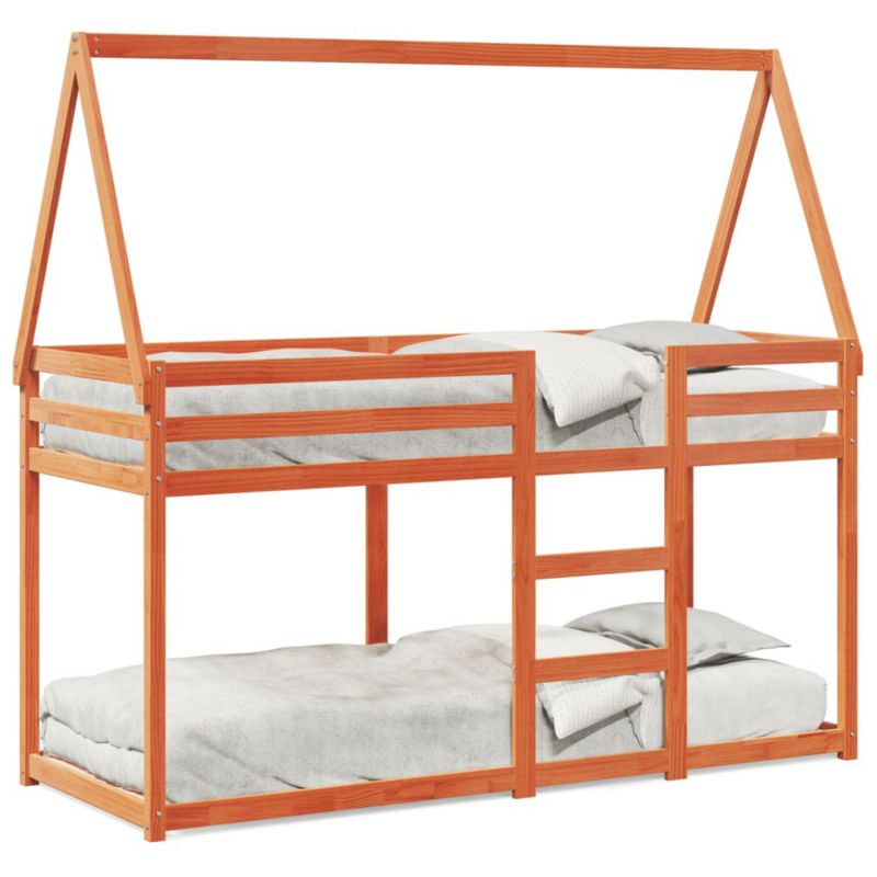 Łóżko z piętrem i daszkiem woskowy brąz WaszeMeble 80x200 WM-3282083 1 szt.