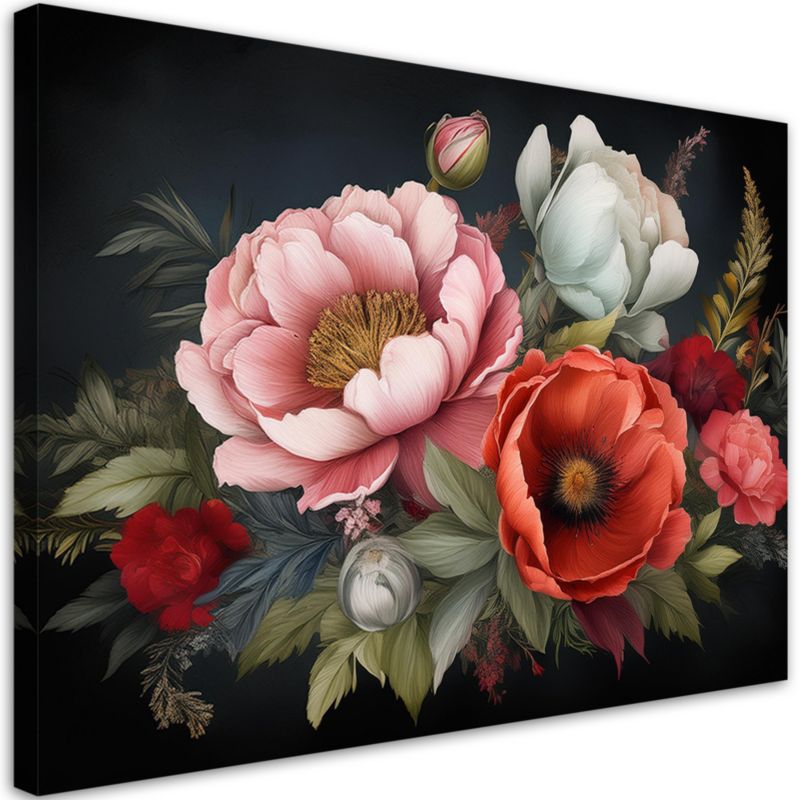 Obraz do salonu sypialni Feeby Kolorowy Bukiet Vintage 90x60 cm 1szt