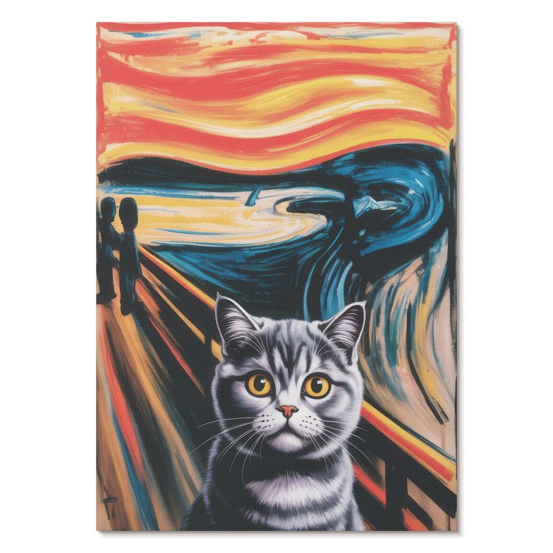 Obraz Plakat Canvas Tulup 29,7x42 cm (A3) Krzyk i kot Do salonu, sypialni, biura 1 szt.