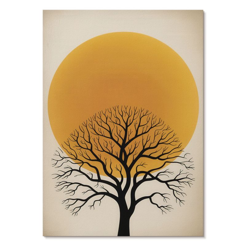 Nowoczesny Plakat na Płótnie Tulup 42x59,4 cm (A2) Drzewo i słońce Do sypialni, salonu, biura 1 szt.
