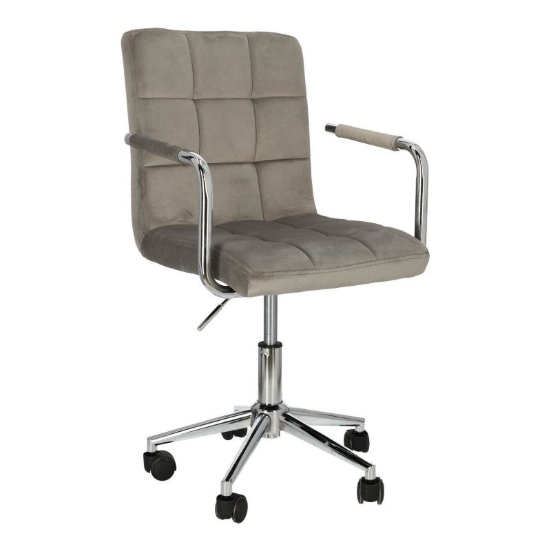 Fotel biurowy ergonomiczny Cosmo Arm INTESI szary welur obrotowy z podłokietnikami do biura 1 szt.