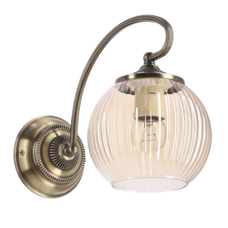 Kinkiet ryflowany bursztynowy klosz Candellux Tores bursztynowy 1xE27x60W IP20 wym:23x30x15cm - 1 szt.